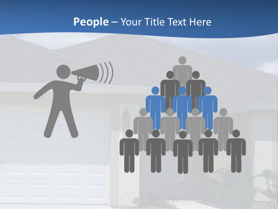 A House With A Blue Wave In Front Of It PowerPoint Template