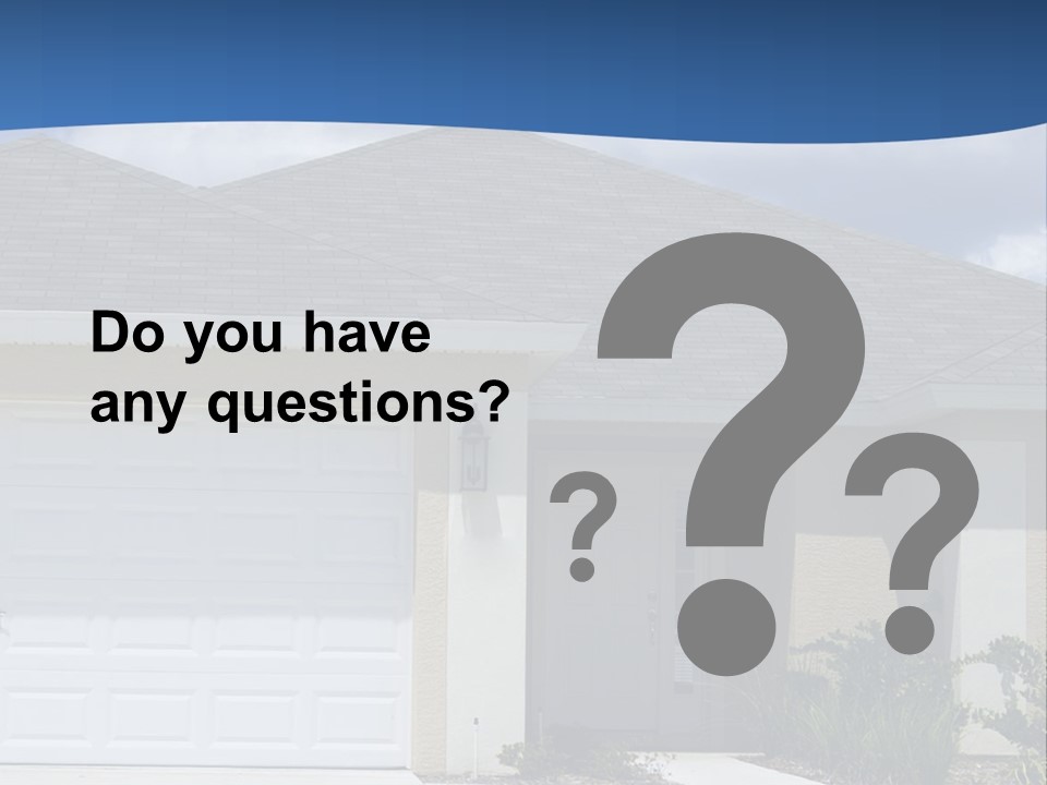 A House With A Blue Wave In Front Of It PowerPoint Template