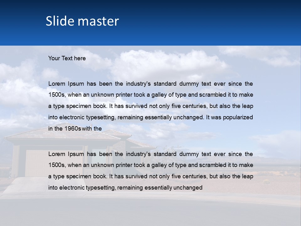 A House In The Middle Of A Desert With A Sky Background PowerPoint Template