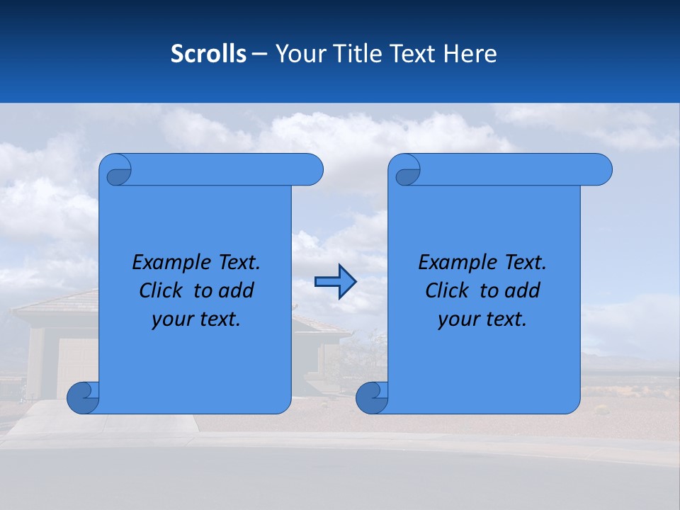A House In The Middle Of A Desert With A Sky Background PowerPoint Template
