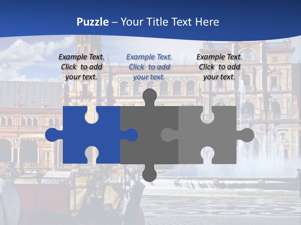 A Horse Drawn Carriage In Front Of A Large Building PowerPoint Template