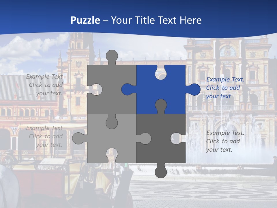 A Horse Drawn Carriage In Front Of A Large Building PowerPoint Template