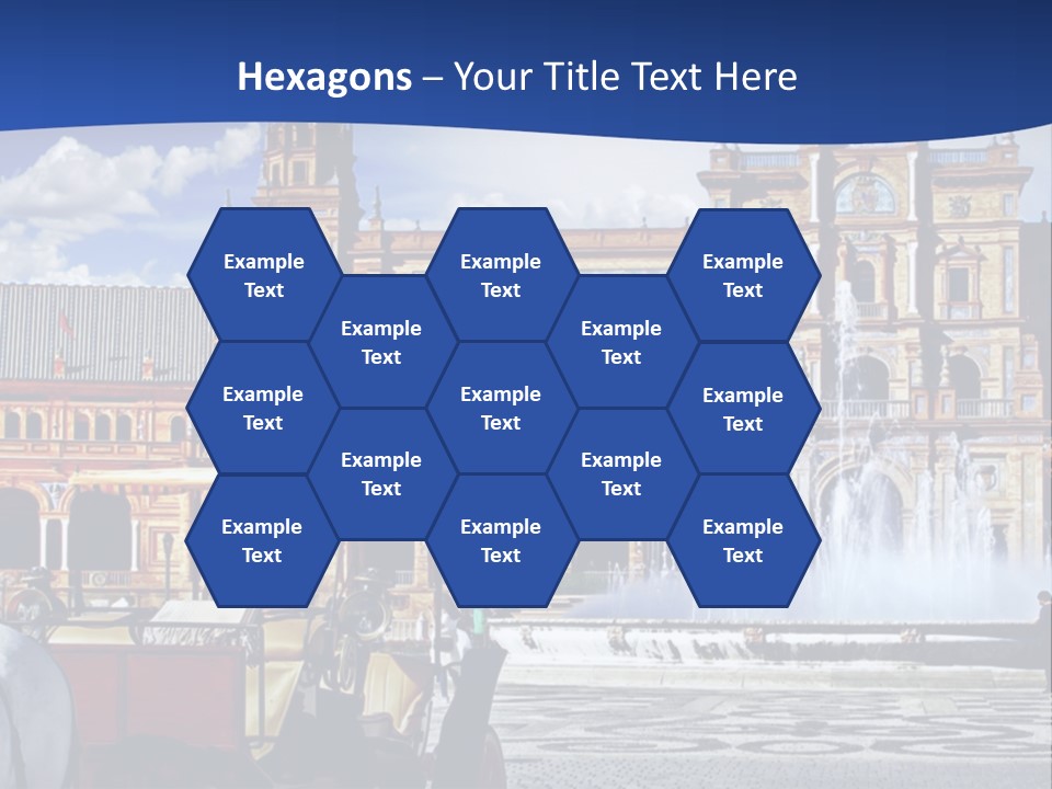 A Horse Drawn Carriage In Front Of A Large Building PowerPoint Template