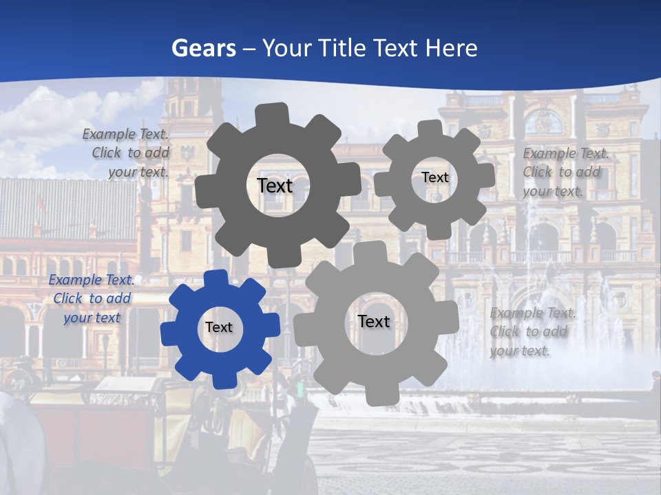 A Horse Drawn Carriage In Front Of A Large Building PowerPoint Template