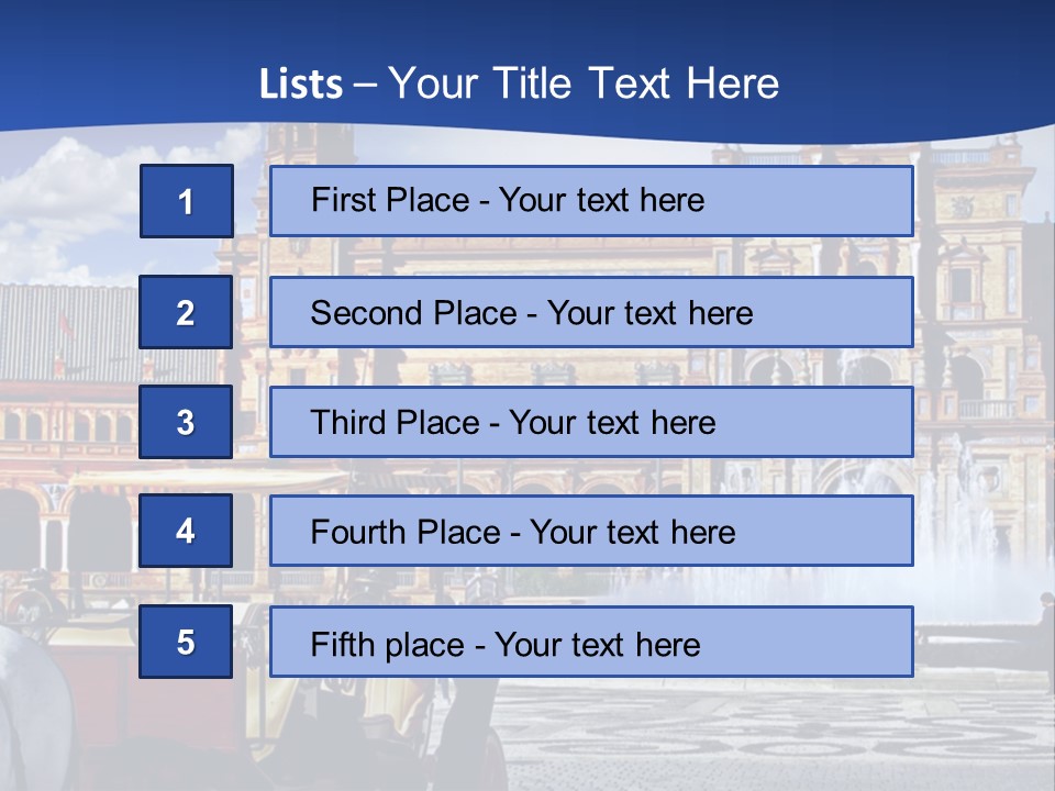 A Horse Drawn Carriage In Front Of A Large Building PowerPoint Template