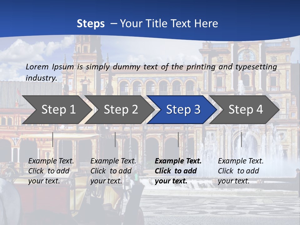 A Horse Drawn Carriage In Front Of A Large Building PowerPoint Template