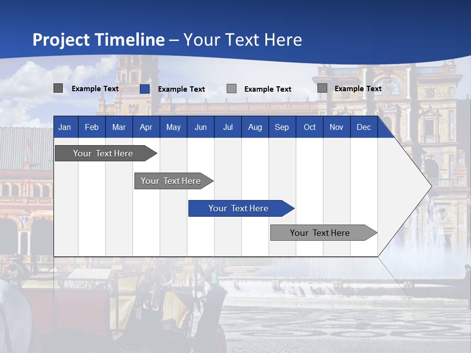 A Horse Drawn Carriage In Front Of A Large Building PowerPoint Template