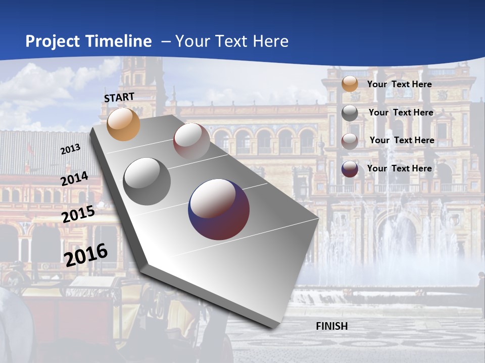 A Horse Drawn Carriage In Front Of A Large Building PowerPoint Template