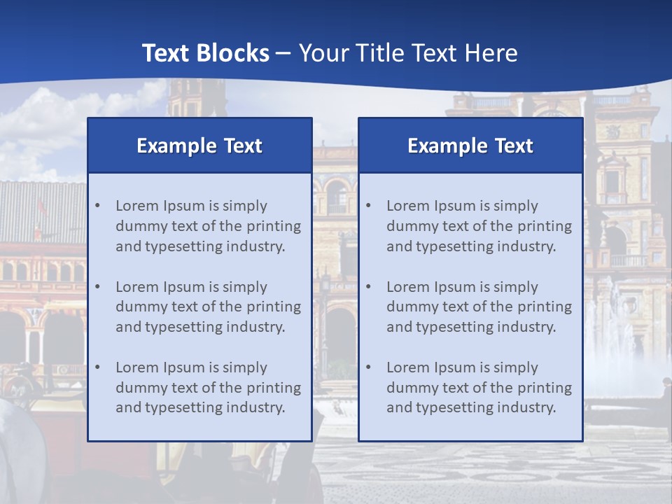 A Horse Drawn Carriage In Front Of A Large Building PowerPoint Template