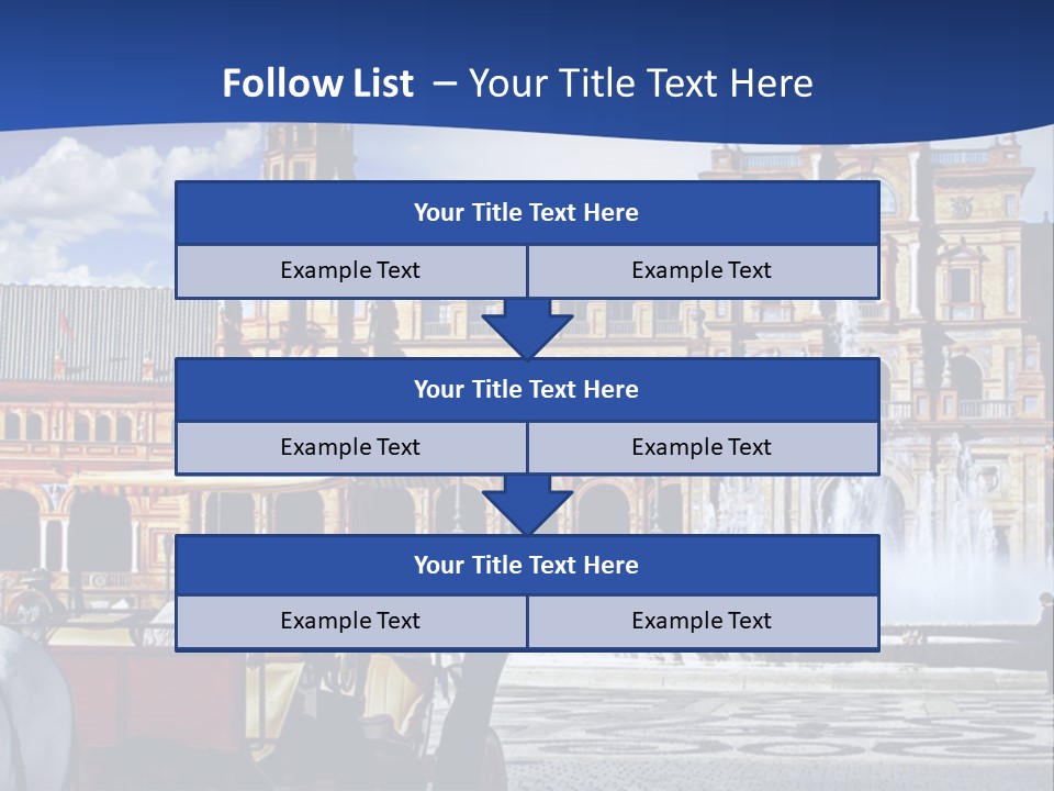 A Horse Drawn Carriage In Front Of A Large Building PowerPoint Template