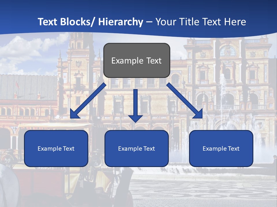 A Horse Drawn Carriage In Front Of A Large Building PowerPoint Template