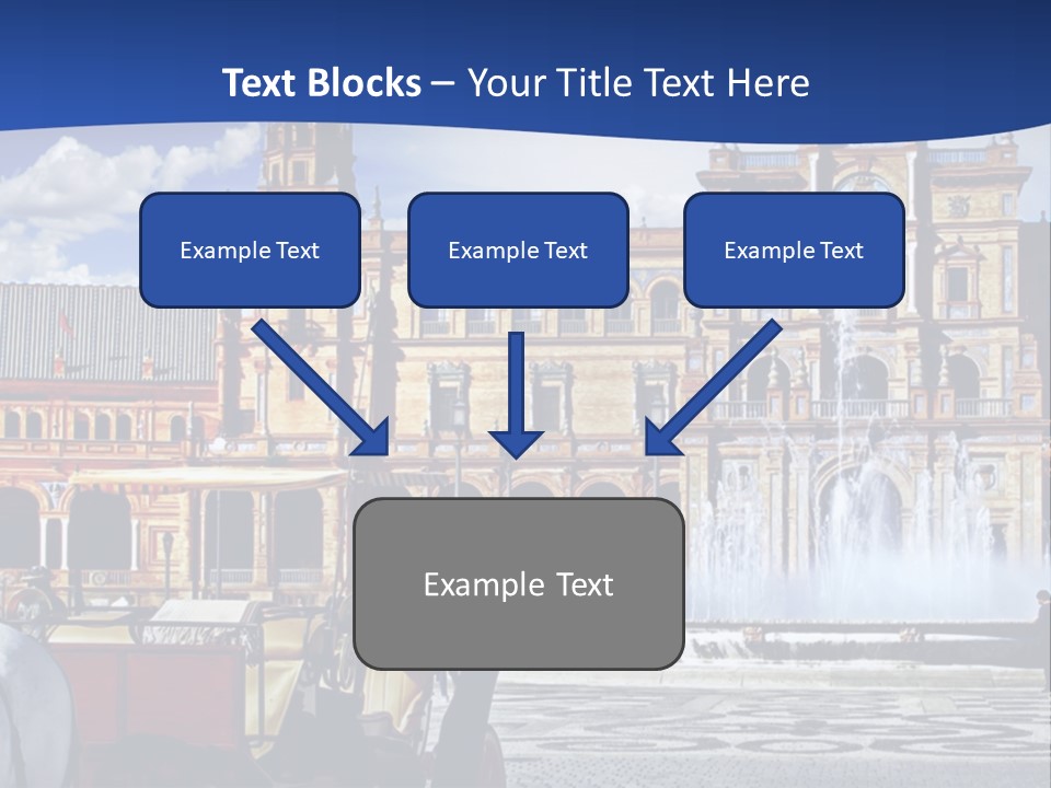 A Horse Drawn Carriage In Front Of A Large Building PowerPoint Template