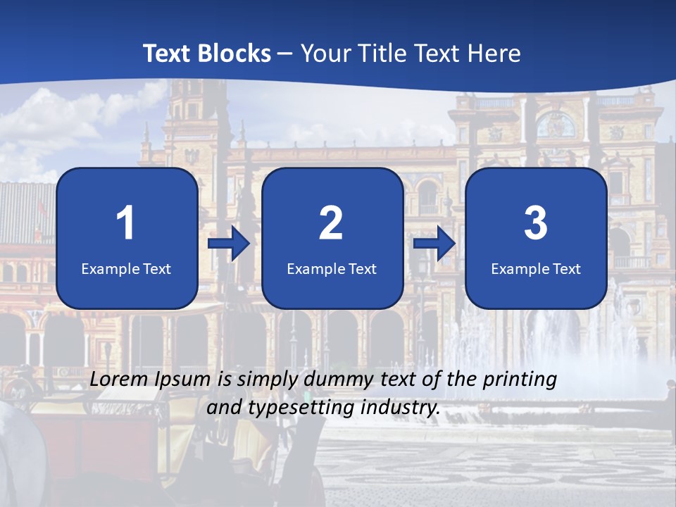 A Horse Drawn Carriage In Front Of A Large Building PowerPoint Template
