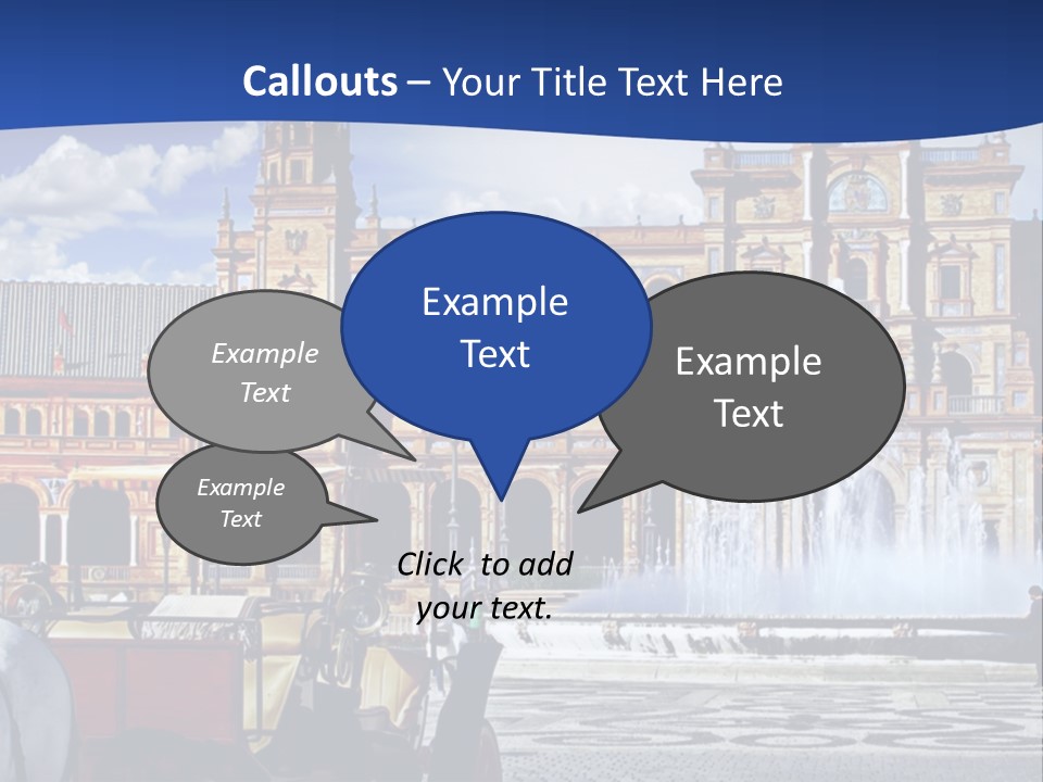 A Horse Drawn Carriage In Front Of A Large Building PowerPoint Template