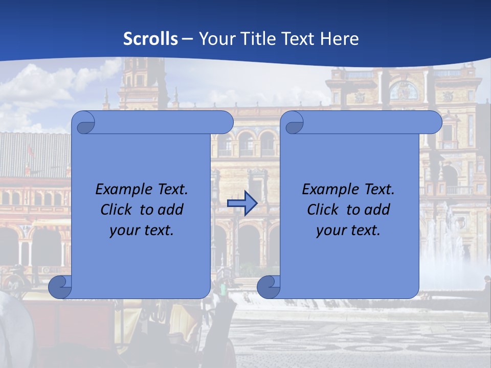A Horse Drawn Carriage In Front Of A Large Building PowerPoint Template