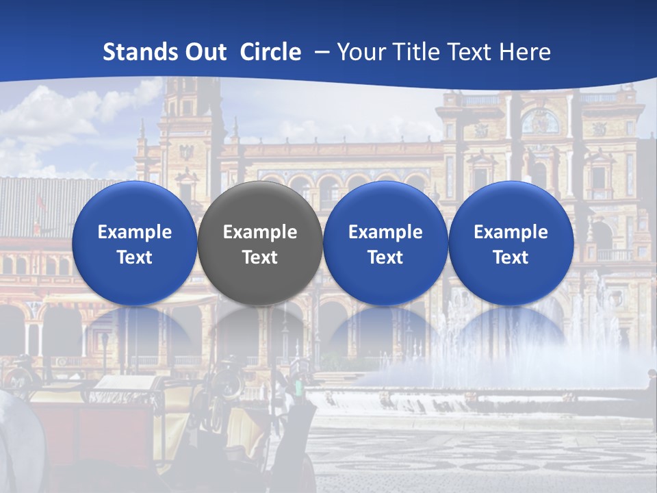 A Horse Drawn Carriage In Front Of A Large Building PowerPoint Template