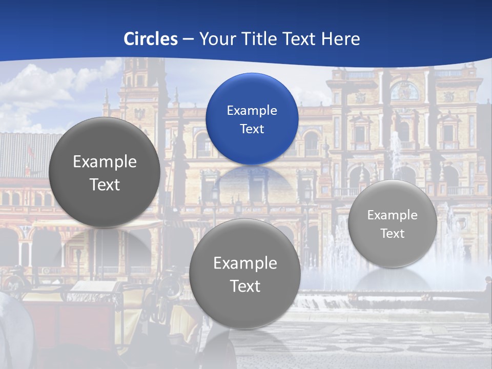 A Horse Drawn Carriage In Front Of A Large Building PowerPoint Template