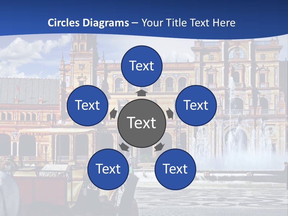 A Horse Drawn Carriage In Front Of A Large Building PowerPoint Template