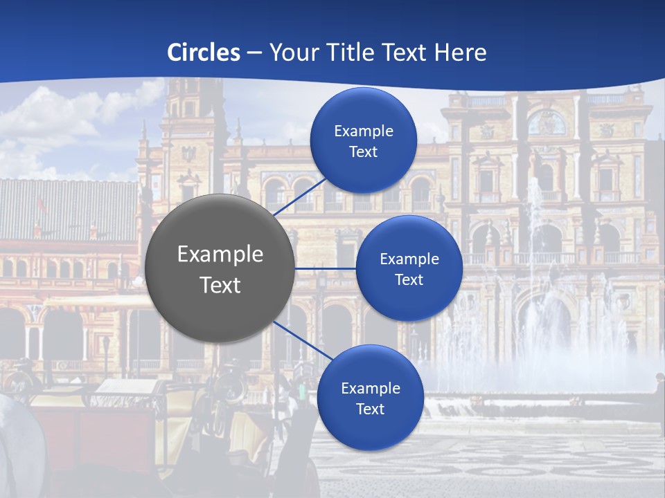 A Horse Drawn Carriage In Front Of A Large Building PowerPoint Template