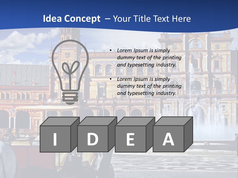 A Horse Drawn Carriage In Front Of A Large Building PowerPoint Template