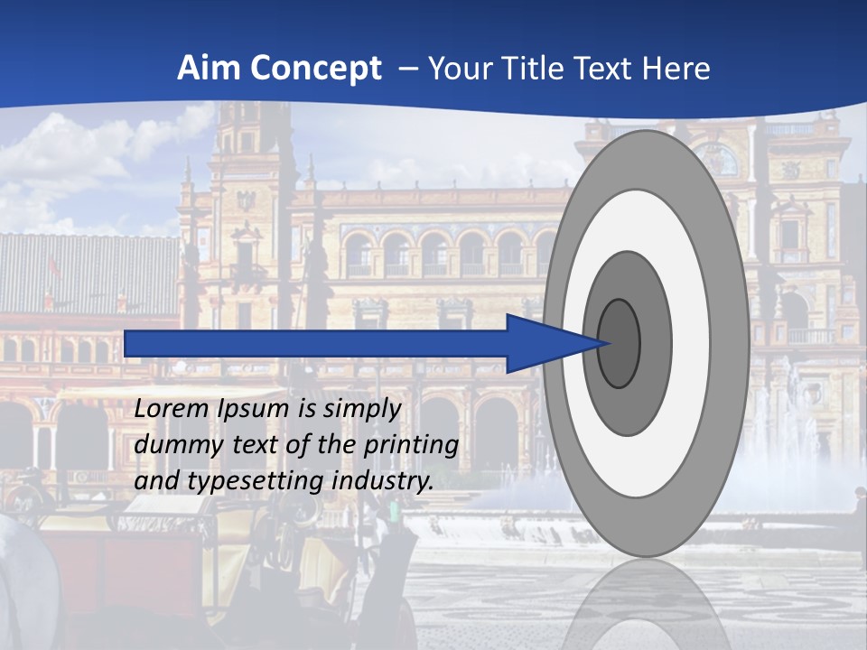 A Horse Drawn Carriage In Front Of A Large Building PowerPoint Template