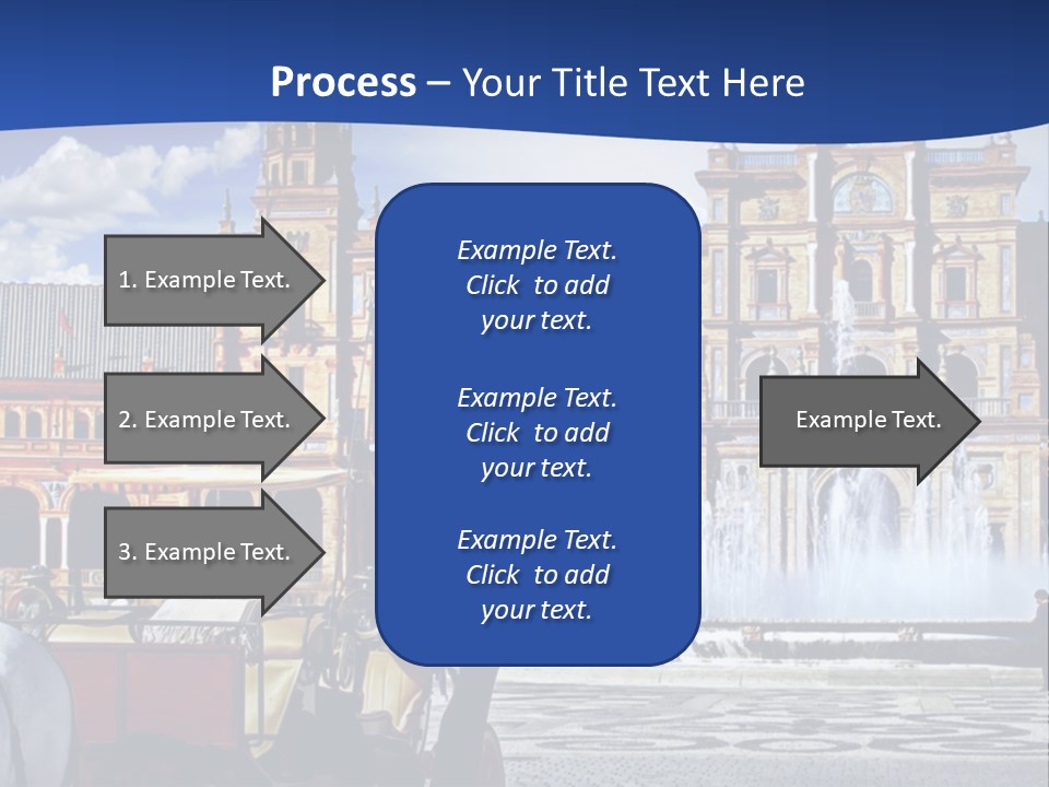 A Horse Drawn Carriage In Front Of A Large Building PowerPoint Template