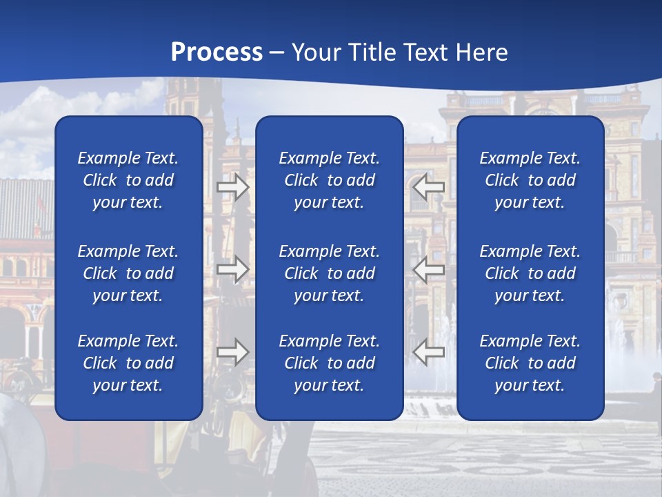 A Horse Drawn Carriage In Front Of A Large Building PowerPoint Template