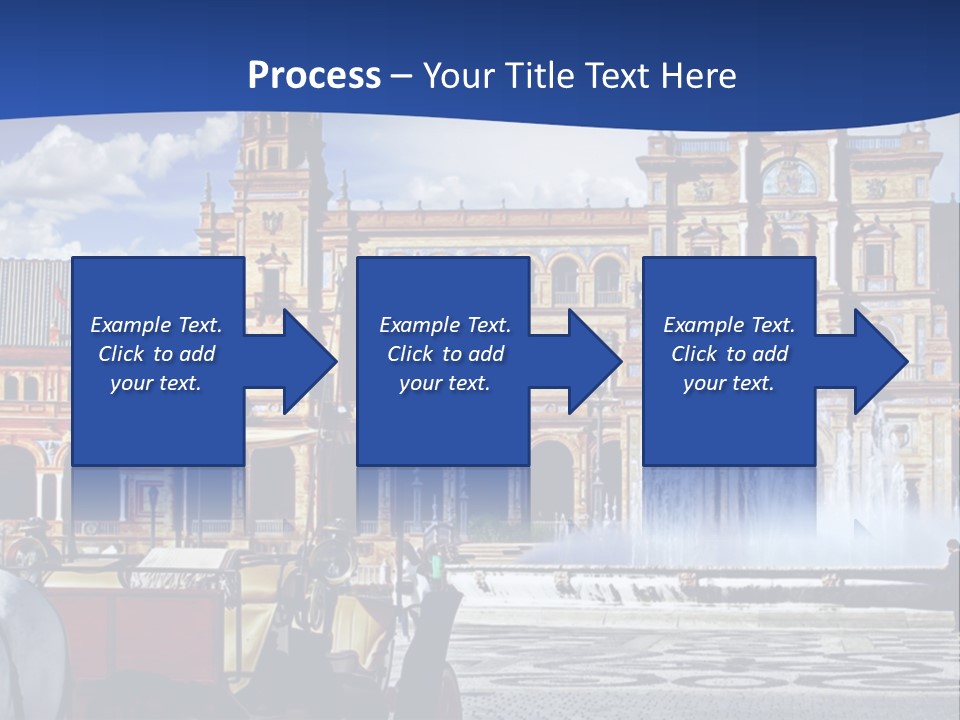 A Horse Drawn Carriage In Front Of A Large Building PowerPoint Template