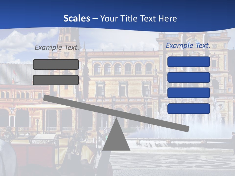 A Horse Drawn Carriage In Front Of A Large Building PowerPoint Template
