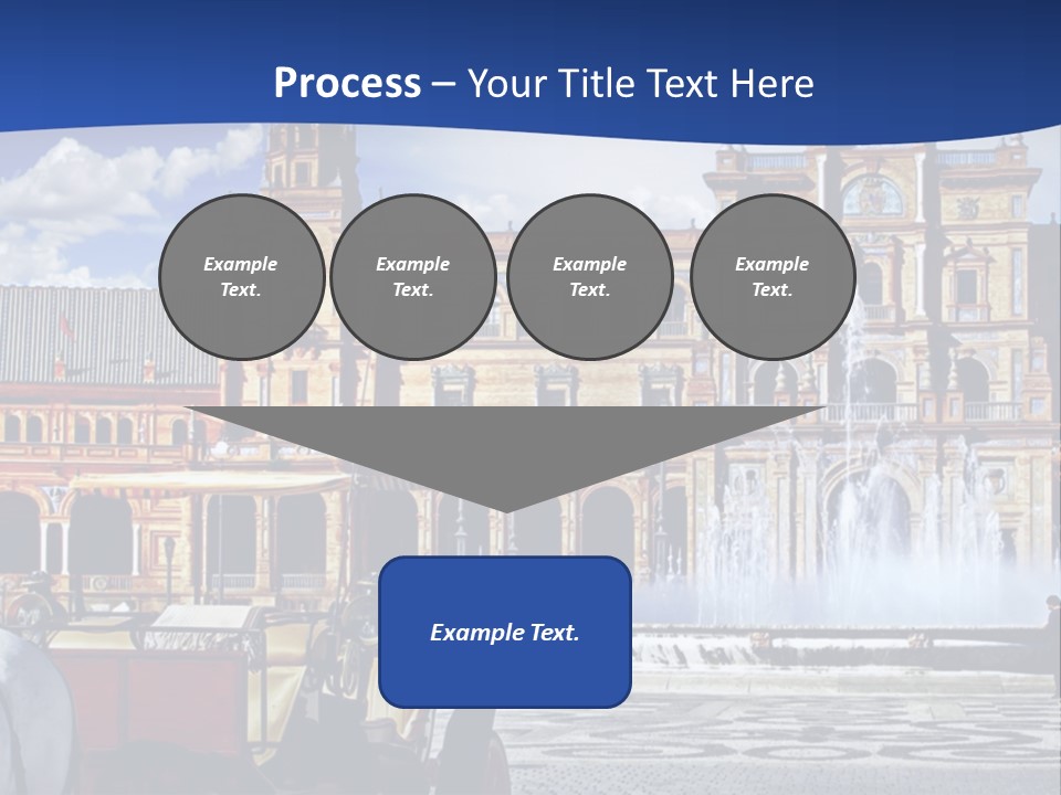 A Horse Drawn Carriage In Front Of A Large Building PowerPoint Template