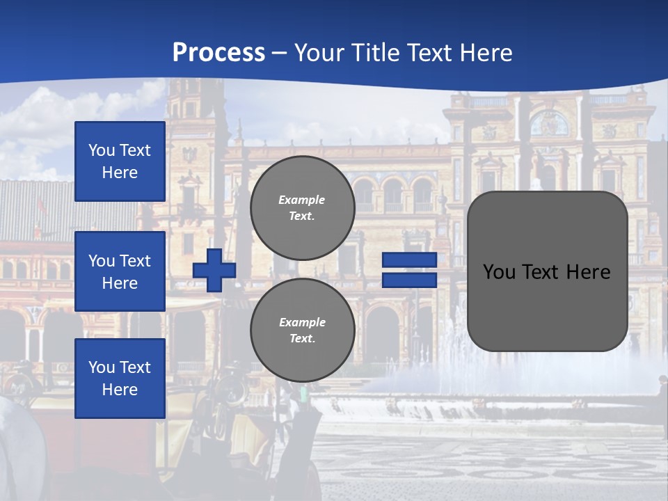 A Horse Drawn Carriage In Front Of A Large Building PowerPoint Template
