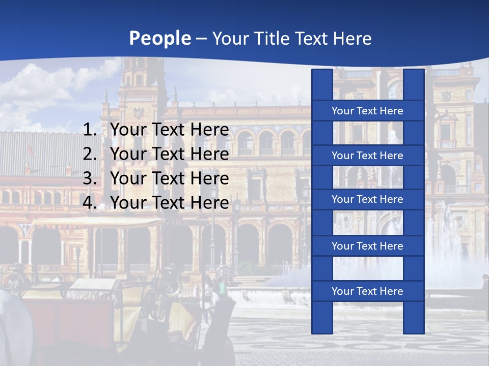 A Horse Drawn Carriage In Front Of A Large Building PowerPoint Template