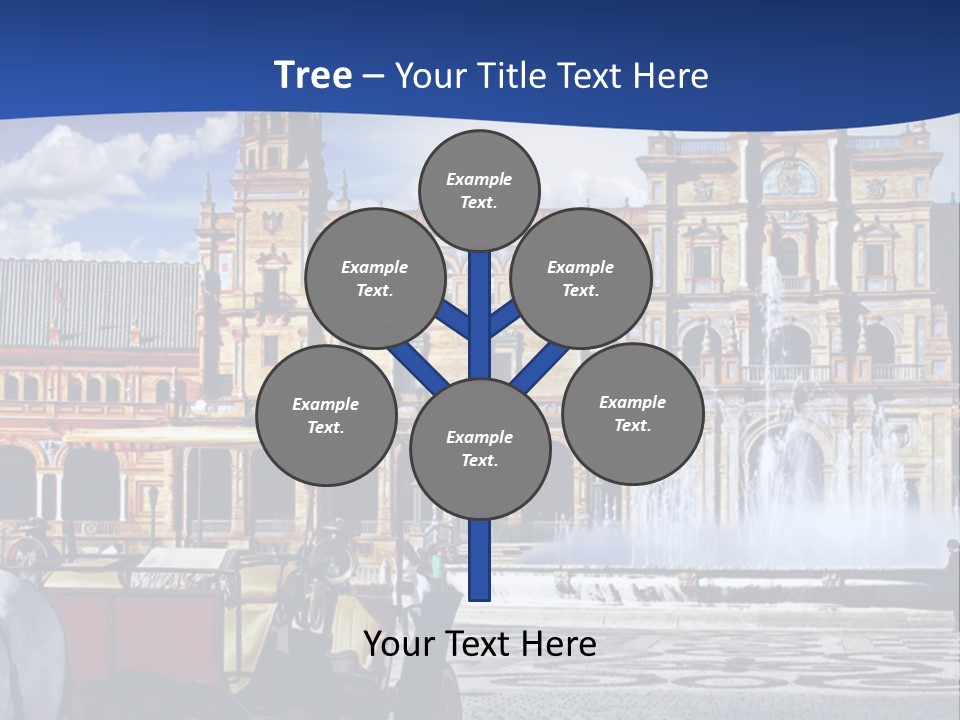 A Horse Drawn Carriage In Front Of A Large Building PowerPoint Template