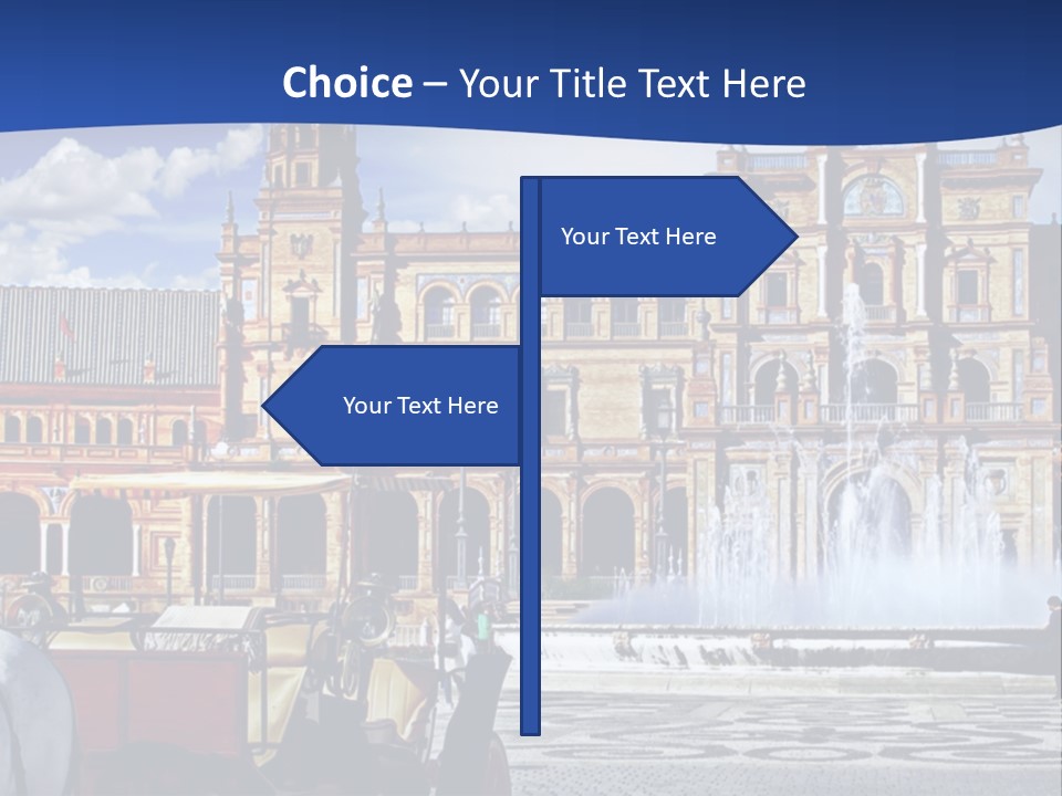 A Horse Drawn Carriage In Front Of A Large Building PowerPoint Template