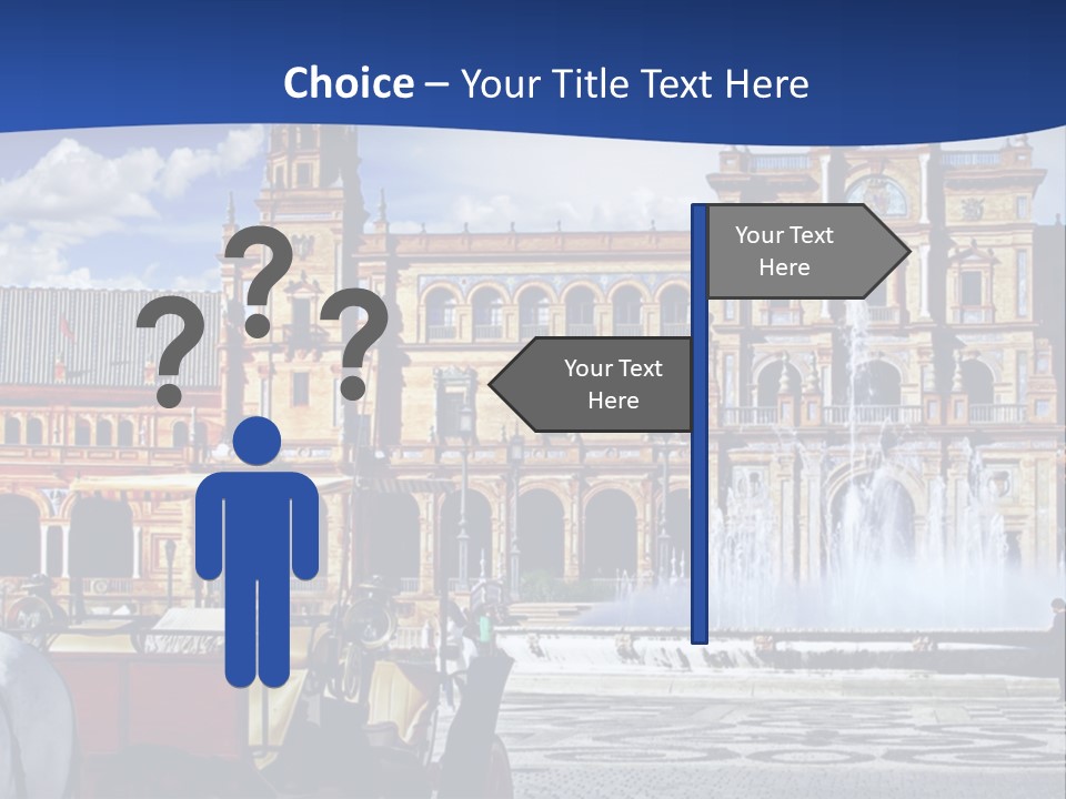 A Horse Drawn Carriage In Front Of A Large Building PowerPoint Template