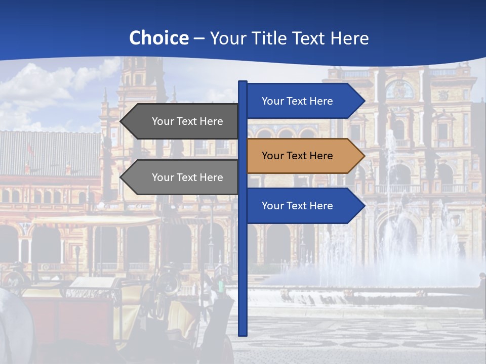 A Horse Drawn Carriage In Front Of A Large Building PowerPoint Template