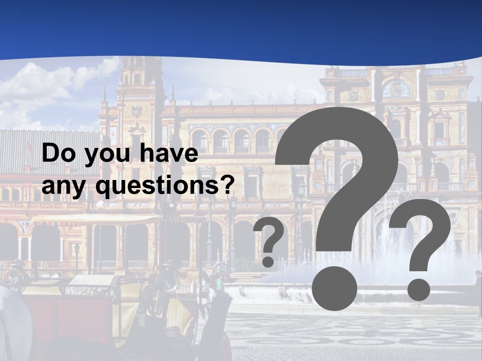 A Horse Drawn Carriage In Front Of A Large Building PowerPoint Template