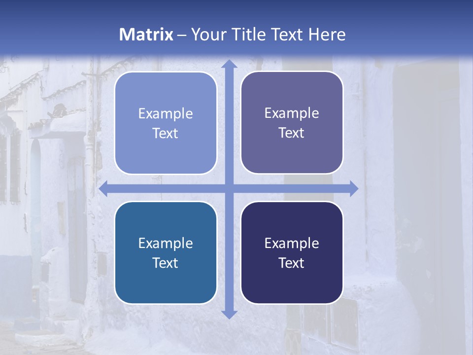 A Blue Building With A Clock On The Side Of It PowerPoint Template