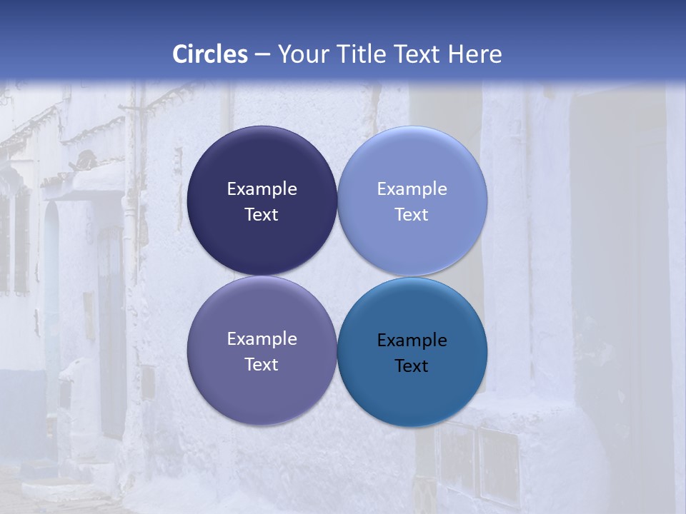 A Blue Building With A Clock On The Side Of It PowerPoint Template