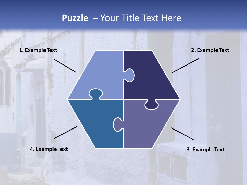 A Blue Building With A Clock On The Side Of It PowerPoint Template