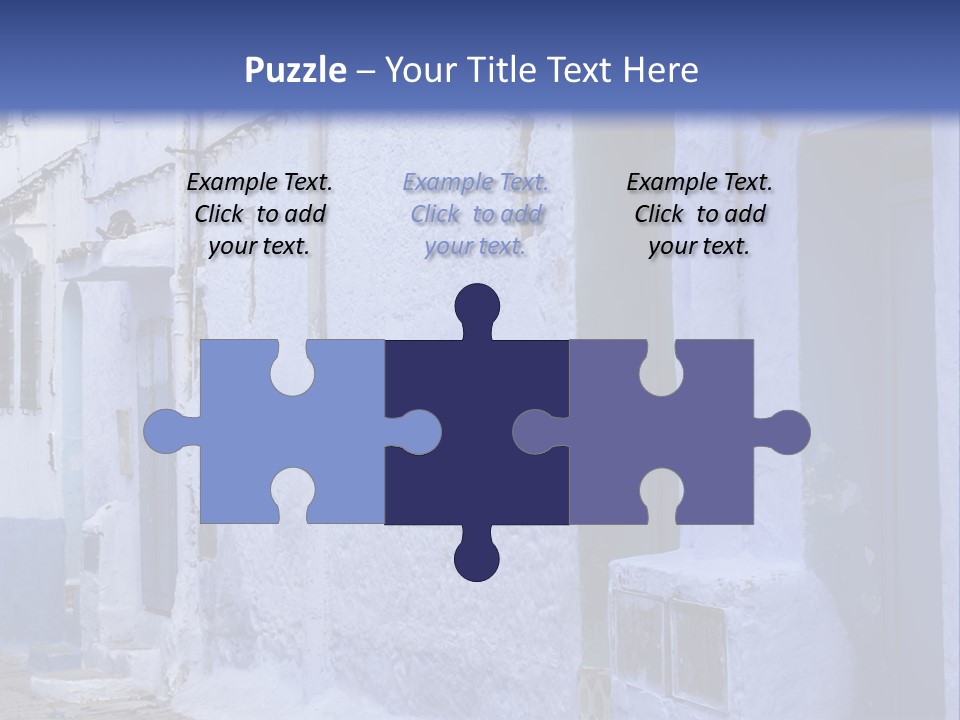 A Blue Building With A Clock On The Side Of It PowerPoint Template