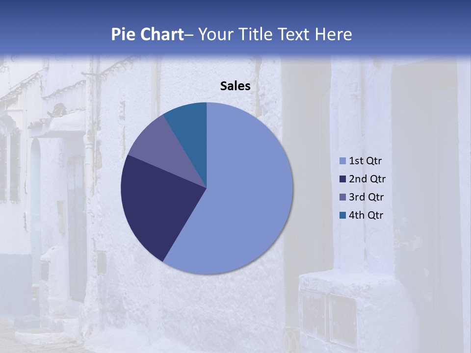 A Blue Building With A Clock On The Side Of It PowerPoint Template