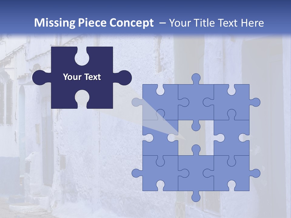 A Blue Building With A Clock On The Side Of It PowerPoint Template