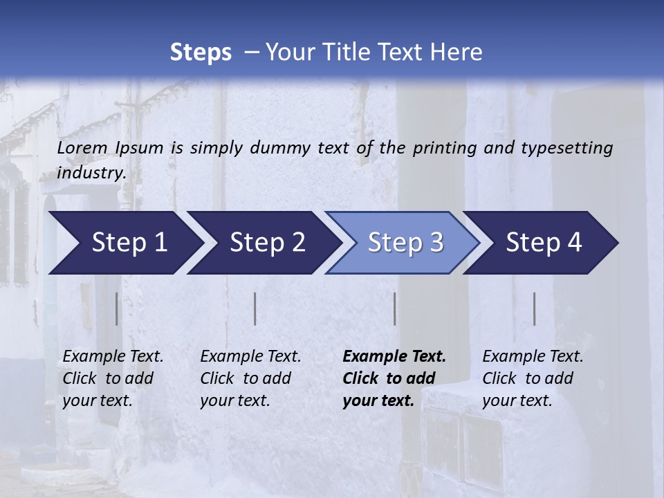 A Blue Building With A Clock On The Side Of It PowerPoint Template