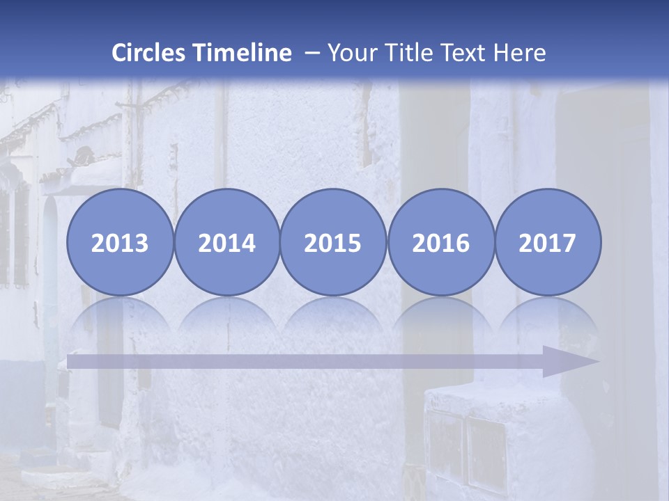 A Blue Building With A Clock On The Side Of It PowerPoint Template