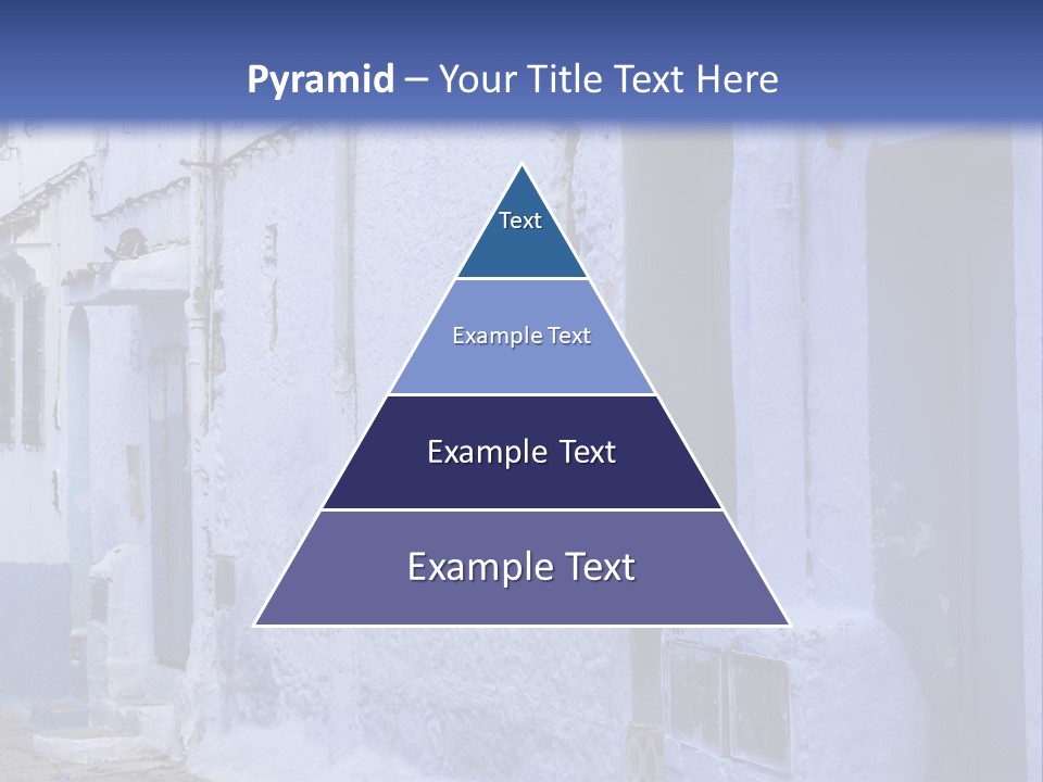 A Blue Building With A Clock On The Side Of It PowerPoint Template