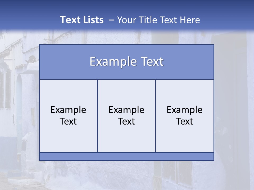 A Blue Building With A Clock On The Side Of It PowerPoint Template