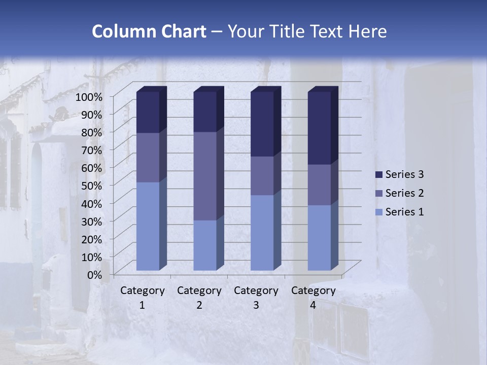A Blue Building With A Clock On The Side Of It PowerPoint Template