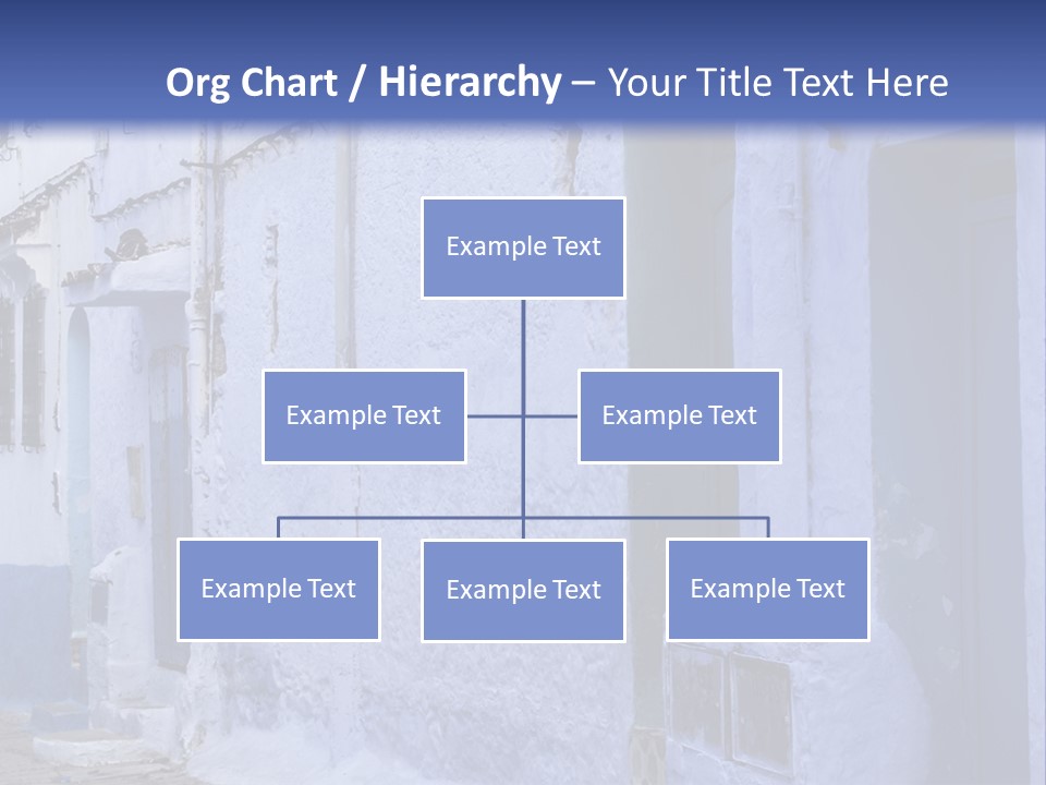 A Blue Building With A Clock On The Side Of It PowerPoint Template