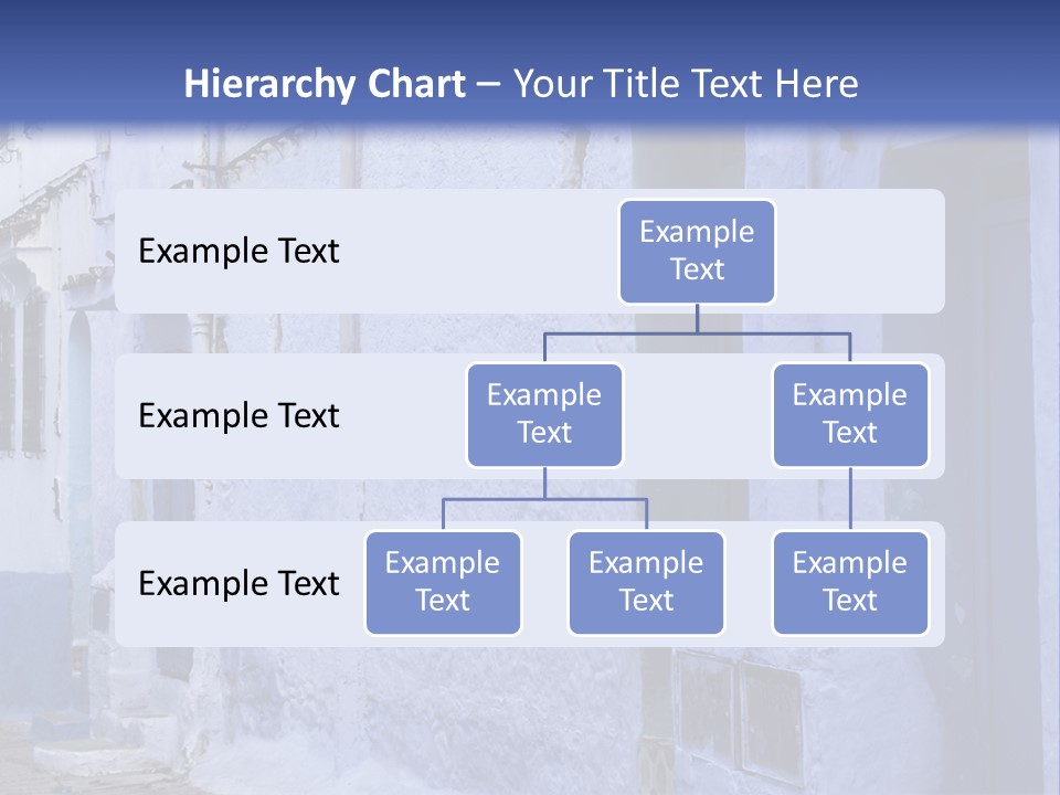 A Blue Building With A Clock On The Side Of It PowerPoint Template